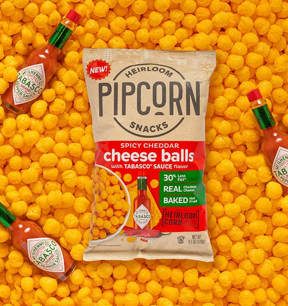 Pipcorn Cheddar Tabasco Spicy Cheddar Cheese Balls