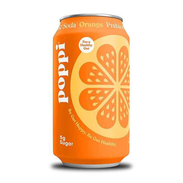 PACK OF 6 Orange Poppi Prebiotic Soda