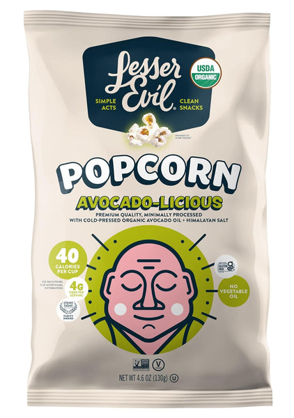 Organic Avocado-licious Popcorn by Lesser Evil (Best By May 1st 2024)