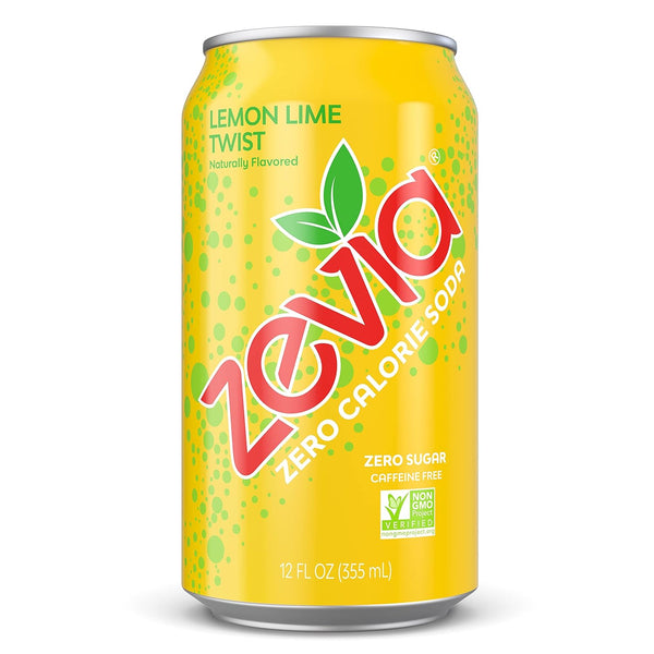 PACK OF 8 Lemon Lime Twist Zevia Zero Calorie Soda