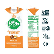 Load image into Gallery viewer, PACK OF 6 Nutpods Hazelnut Unsweetened Almond + Coconut Creamer
