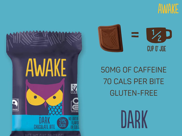 Awake Caffeinated Dark Chocolate Bites (Pack of 6)