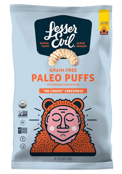No Cheese Cheesiness Organic Vegan Paleo Puffs  by Lesser Evil (140g)