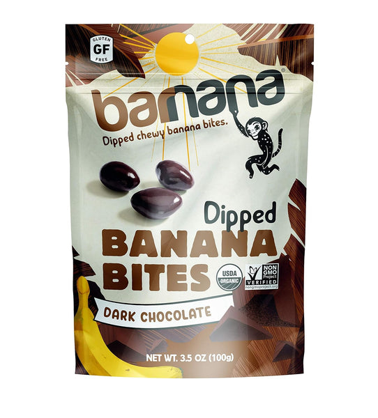 Dark Chocolate Dipped Chewy Banana Bites by Barnana