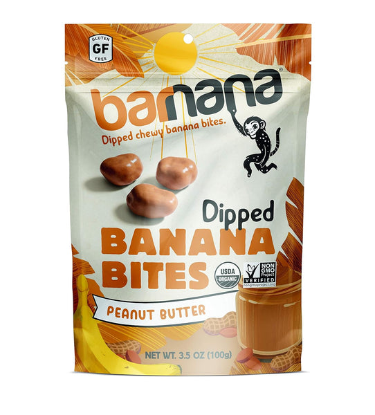 Peanut Butter Dipped Chewy Banana Bites by Barnana