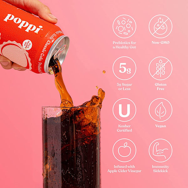 Classic Cola Poppi Prebiotic Soda