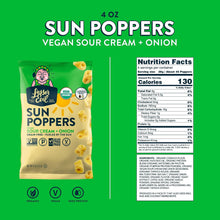 Load image into Gallery viewer, Organic Sun Poppers Vegan Sour Cream and Onion by Lesser Evil
