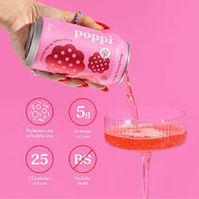 Load image into Gallery viewer, PACK OF 6 Raspberry Rose Poppi Prebiotic Soda
