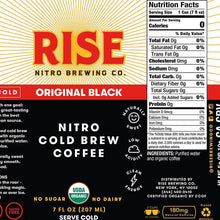 Load image into Gallery viewer, PACK OF 6 Rise Brewing Co. Original Black Nitro Cold Brew Coffee
