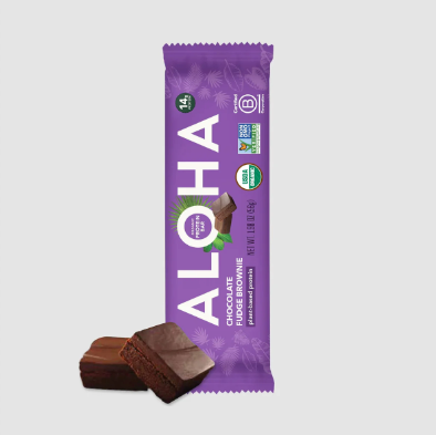 PACK OF 12 Aloha Fudge Brownie Organic Vegan Protein Bar