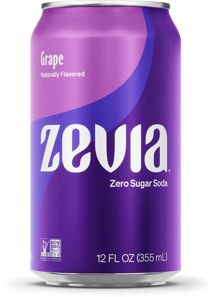 PACK OF 8 Grape Zevia Zero Calorie Soda