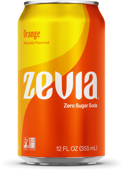PACK OF 8 Orange Zevia Zero Calorie Soda