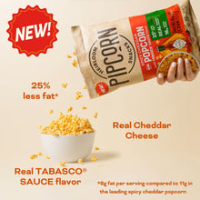 Load image into Gallery viewer, Pipcorn Spicy Cheddar Tabasco Mini Heirloom Popcorn
