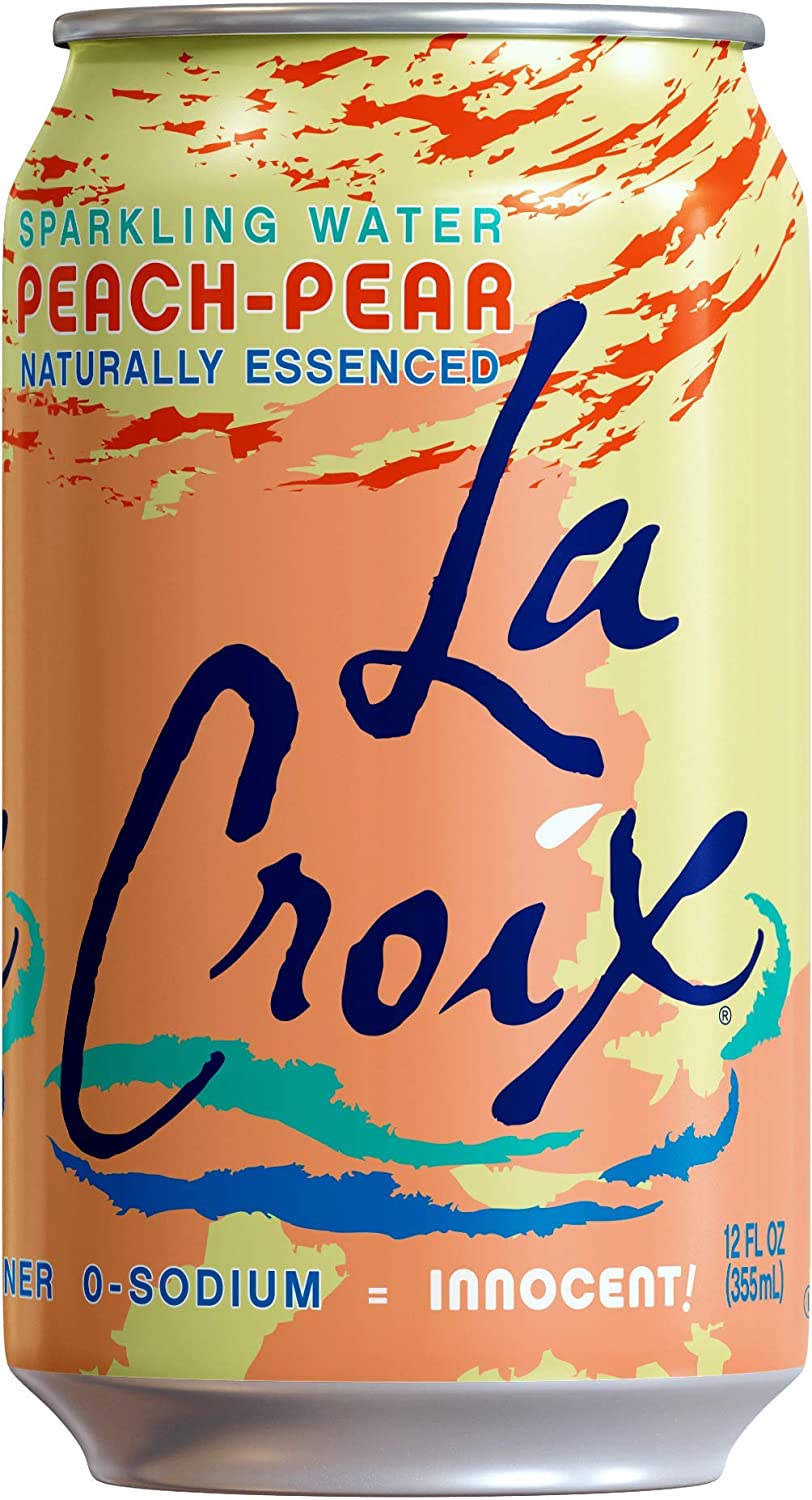 PACK OF 8 La Croix Sparkling Water Peach Pear