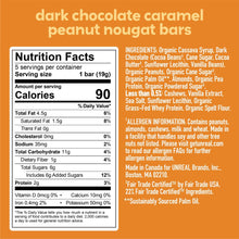 Load image into Gallery viewer, UNREAL Dark Chocolate Caramel Peanut Nougat Bars
