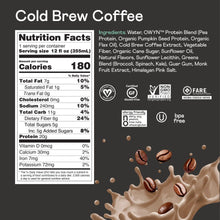 Load image into Gallery viewer, PACK OF 8 OWYN Plant Based Protein Shake Cold Brew Coffee
