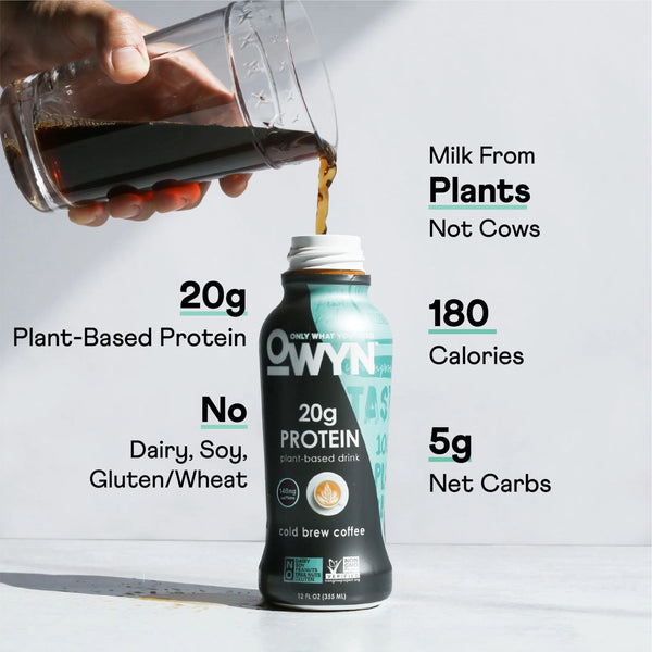 PACK OF 8 OWYN Plant Based Protein Shake Cold Brew Coffee