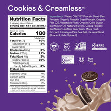 Load image into Gallery viewer, OWYN Plant Based Protein Shake Cookies and Creamless (355ml)

