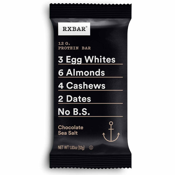 PACK OF 12 RX Bar Dark Chocolate Sea Salt (Best By 19 June 2023)