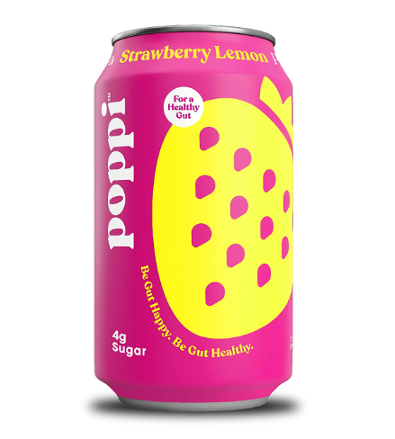 Strawberry Lemon Poppi Prebiotic Soda