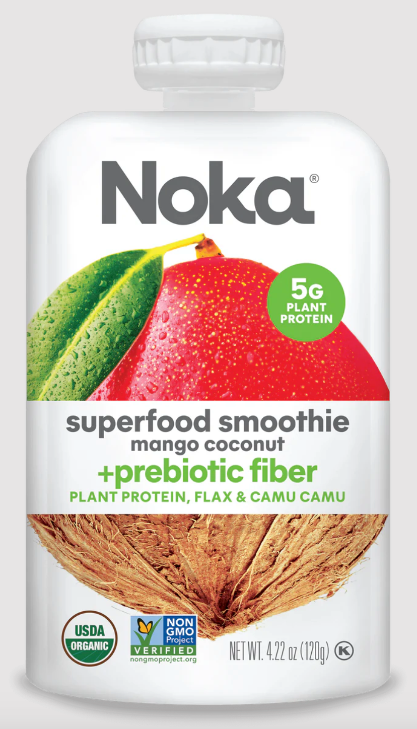Noka Mango Coconut, Superfood Smoothie + Prebiotic Fiber