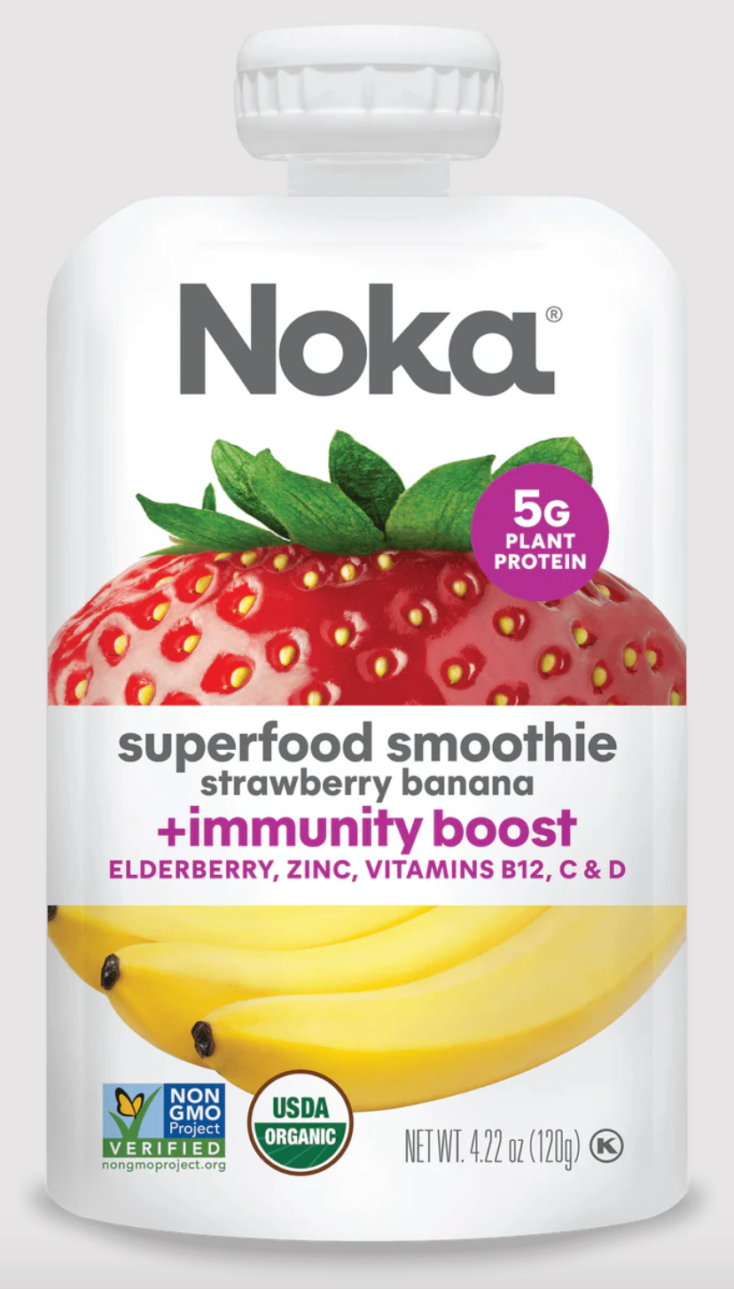 Noka Strawberry Banana, Superfood Smoothie + Immunity Boost
