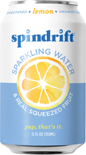 Load image into Gallery viewer, PACK OF 8 Spindrift Lemon Sparkling Water (Best By 24 June 2023)
