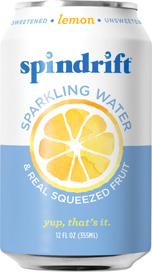 PACK OF 8 Spindrift Lemon Sparkling Water (Best By 24 June 2023)