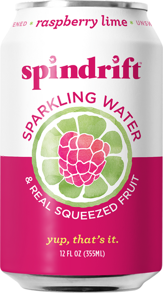 PACK OF 8 Spindrift Raspberry Lime Sparkling Water